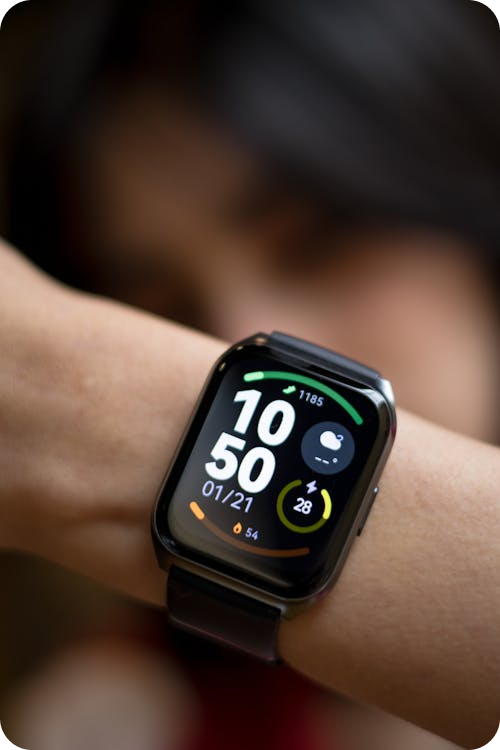 Fitness watch showing workout and recovery data